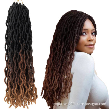 Wholesale 18inches Ombre Faux Wave Gypsy Goddess Locs Synthetic Crochet Hair Bulk for Women Goddess Faux  Extension Gypsy Locs